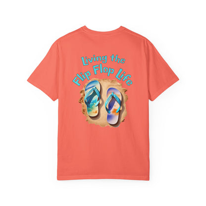 Resort Collection Living the Flip Flop Life Unisex Garment-Dyed T-shirt - at Caribbean Rays