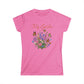 Pink t-shirt with floral design and 'My Garden' text on a white background