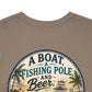 T-Shirt — "A Boat, Fishing Pole and Beer" Vintage Fishing Graphic Tee