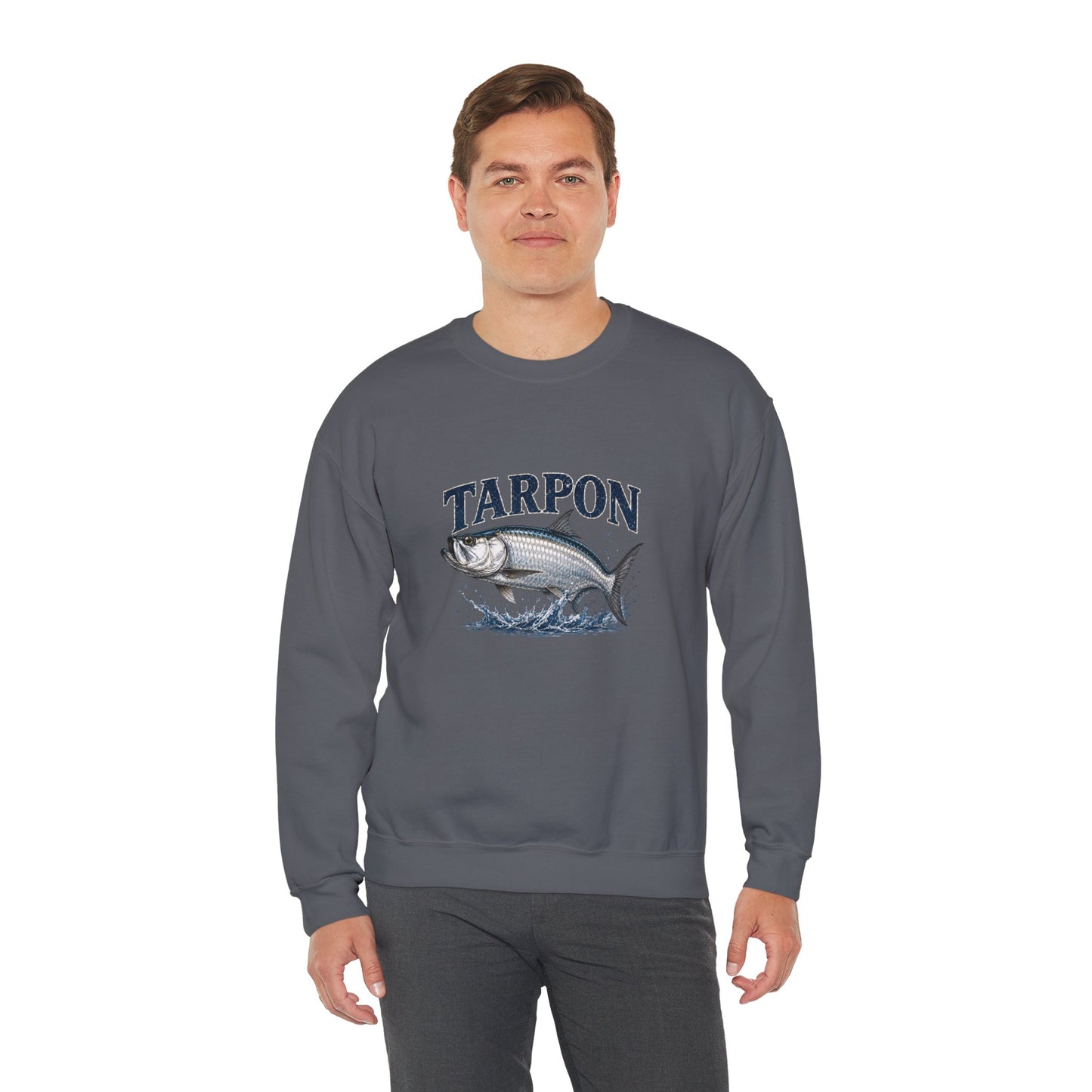 Tarpon Fishing Crewneck Sweatshirt — Vintage Tarpon Graphic Pullover