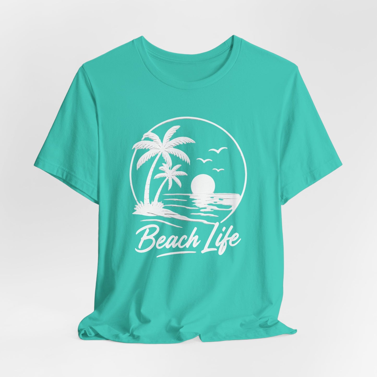 Beach Life T-Shirt – Palm Tree Sunset Graphic Tee