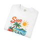 Sun, Sand & Sea T-Shirt – Tropical Beach Palm Tree Graphic Tee