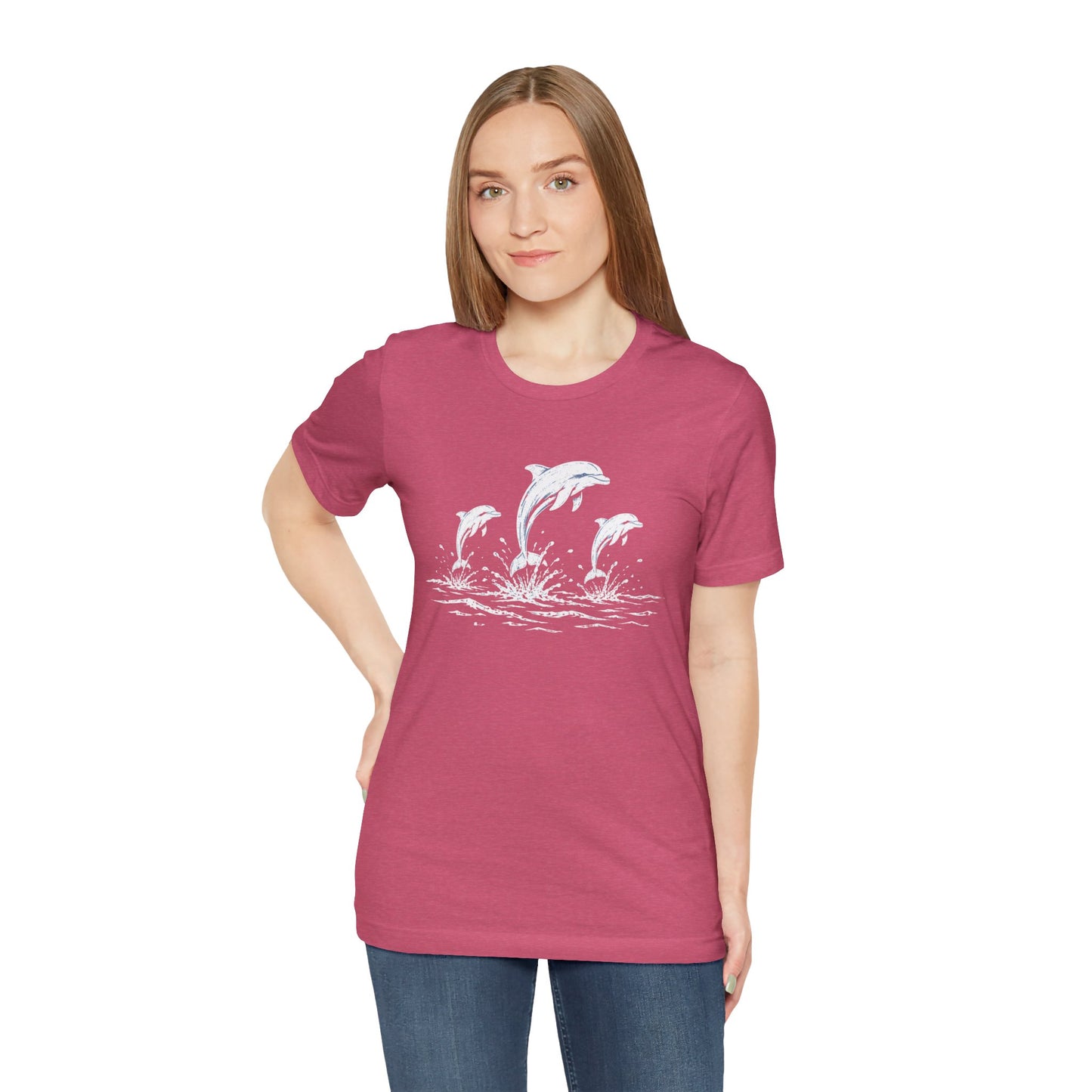 Dolphin Trio Tee — Playful Ocean Graphic T-Shirt