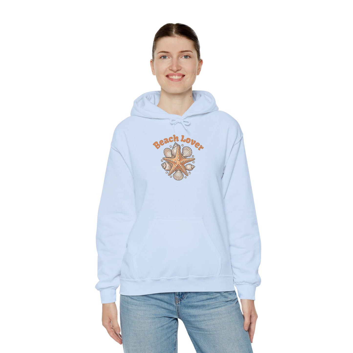 Beach Lover Starfish Hoodie — Coastal Seashell Graphic Sweatshirt