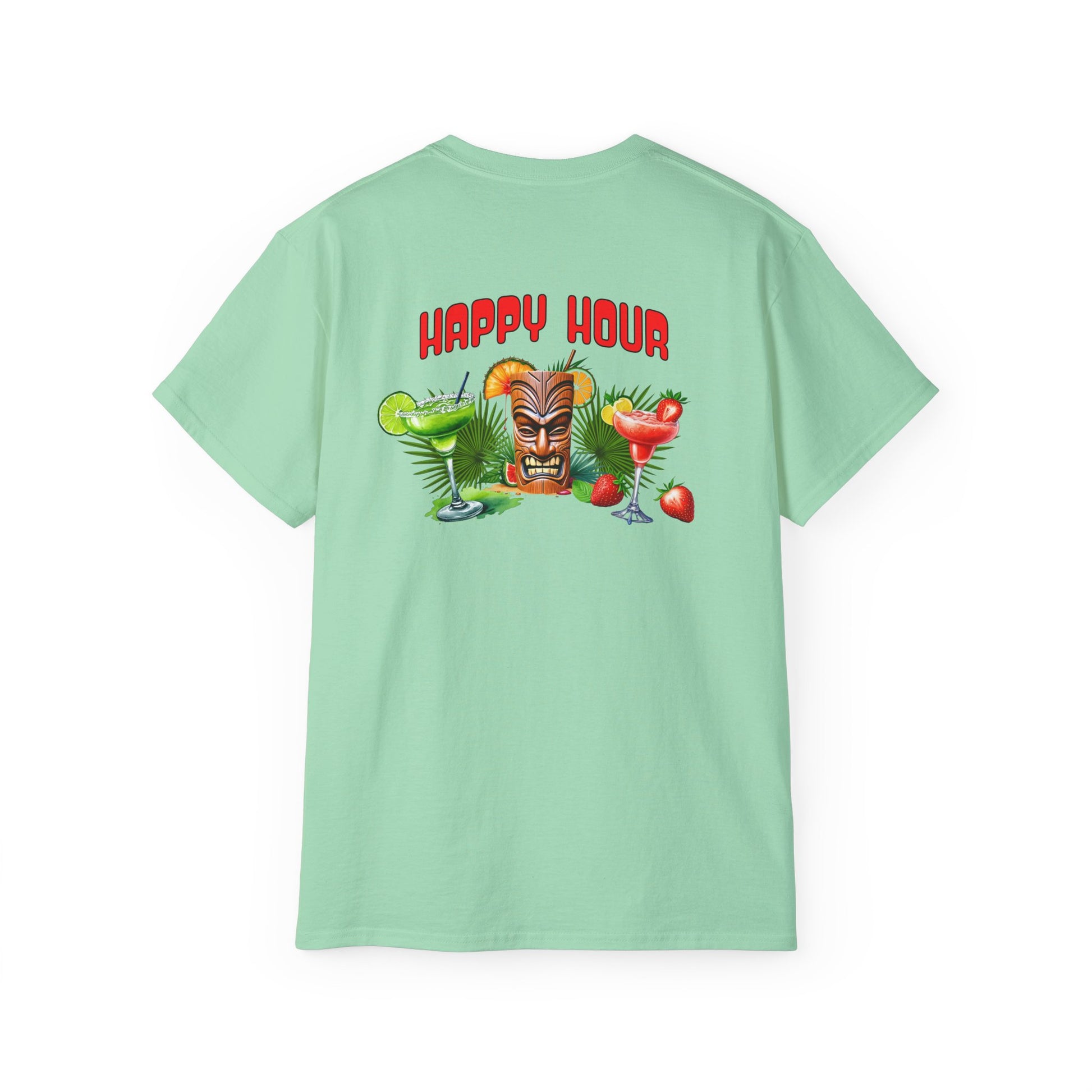 Tiki Beach Collection Happy Hour Unisex Ultra Cotton Tee - Caribbean Rays