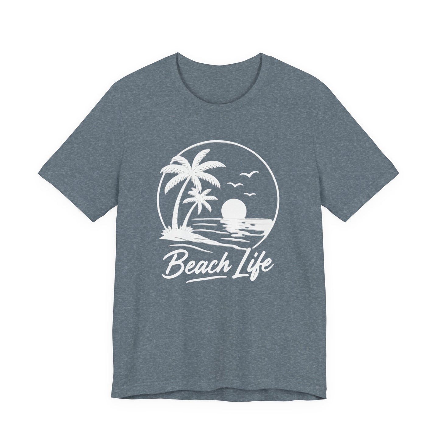 Beach Life T-Shirt – Palm Tree Sunset Graphic Tee