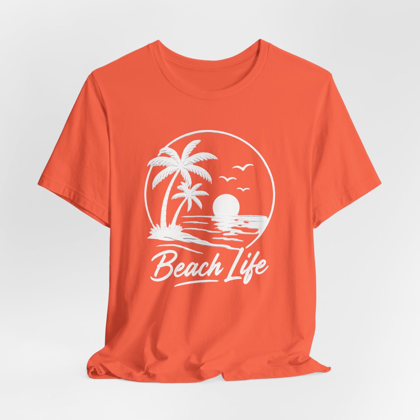 Beach Life T-Shirt – Palm Tree Sunset Graphic Tee