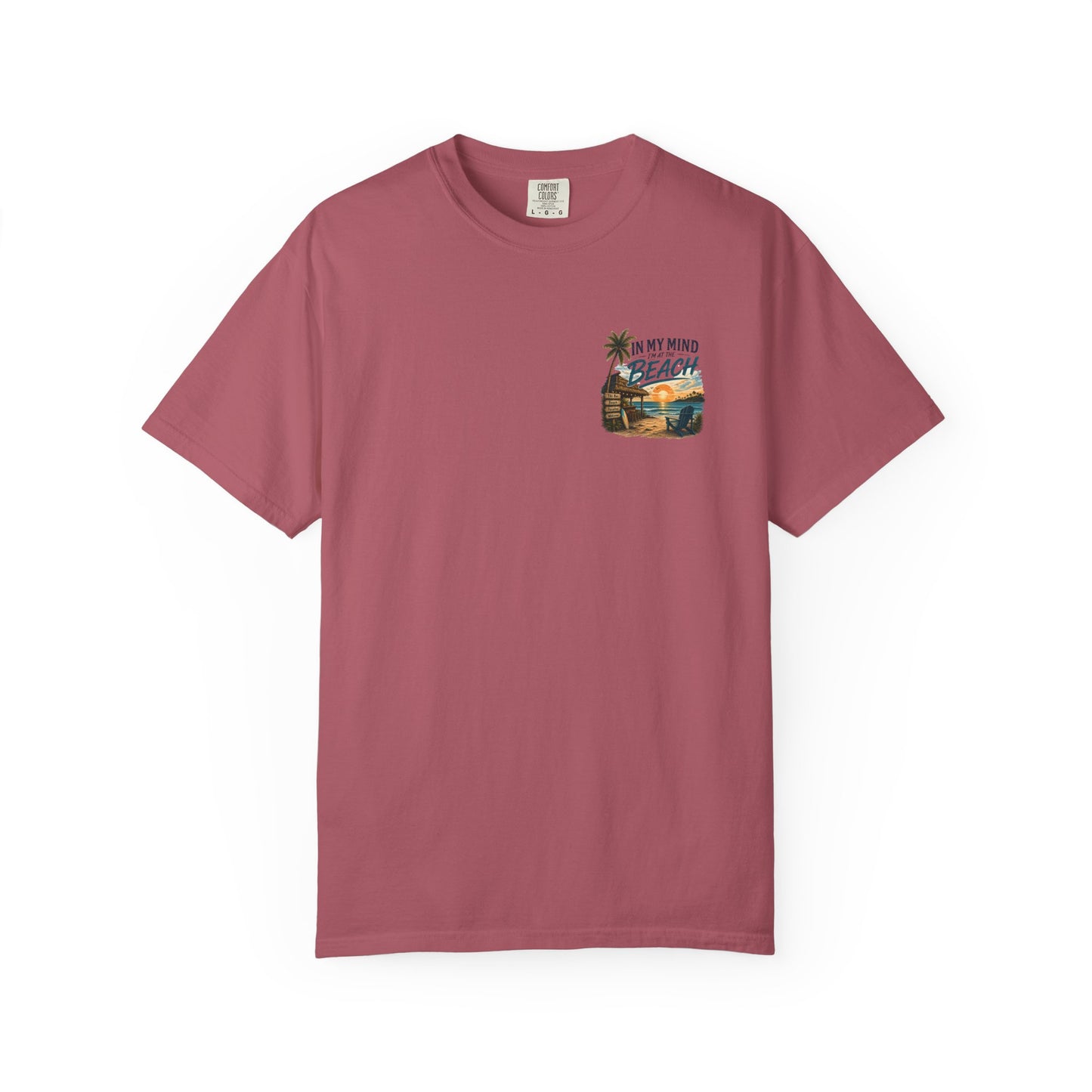 Beach Sunset T-Shirt — "In My Mind I'm at the Beach" Vintage Coastal Tee