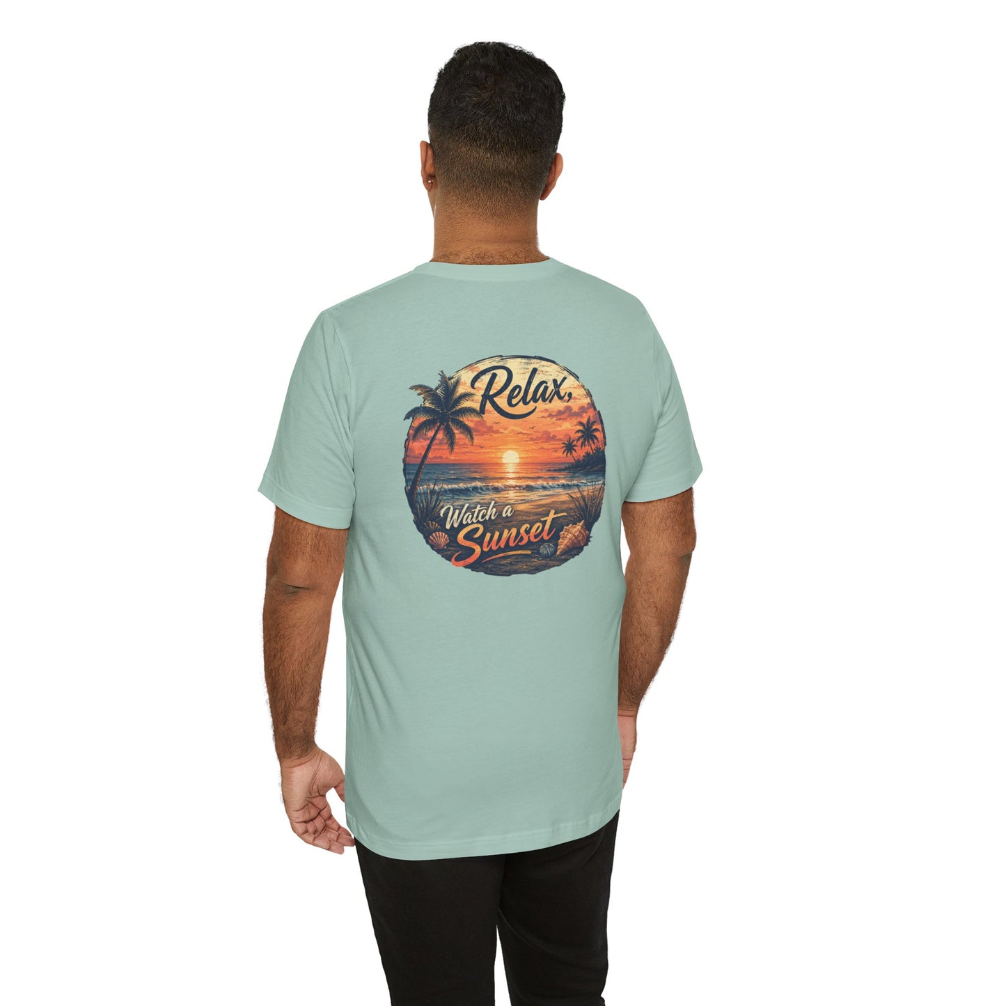 Sunset Beach Tee — "Relax Watch a Sunset" Graphic T-Shirt
