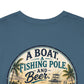 T-Shirt — "A Boat, Fishing Pole and Beer" Vintage Fishing Graphic Tee