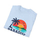Paradise Found T‑Shirt — Retro Sunset Palm Beach Tee