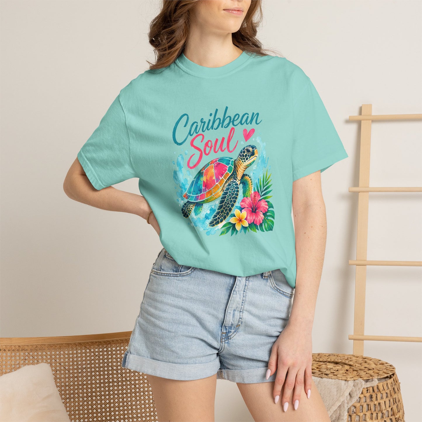 Caribbean Soul T-Shirt — Sea Turtle Floral Tropical Tee