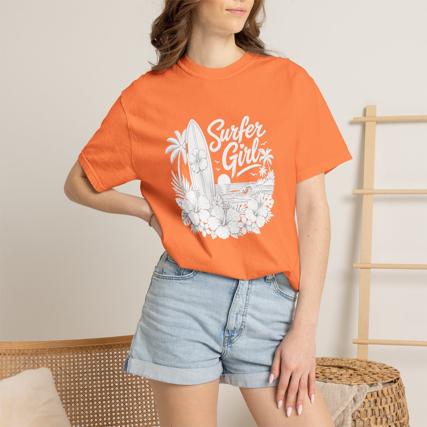 Surfer Girl Graphic Tee — Vintage Beach Surf T‑Shirt