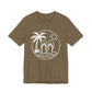 Beach Flip Flop Palm Circle Graphic Tee