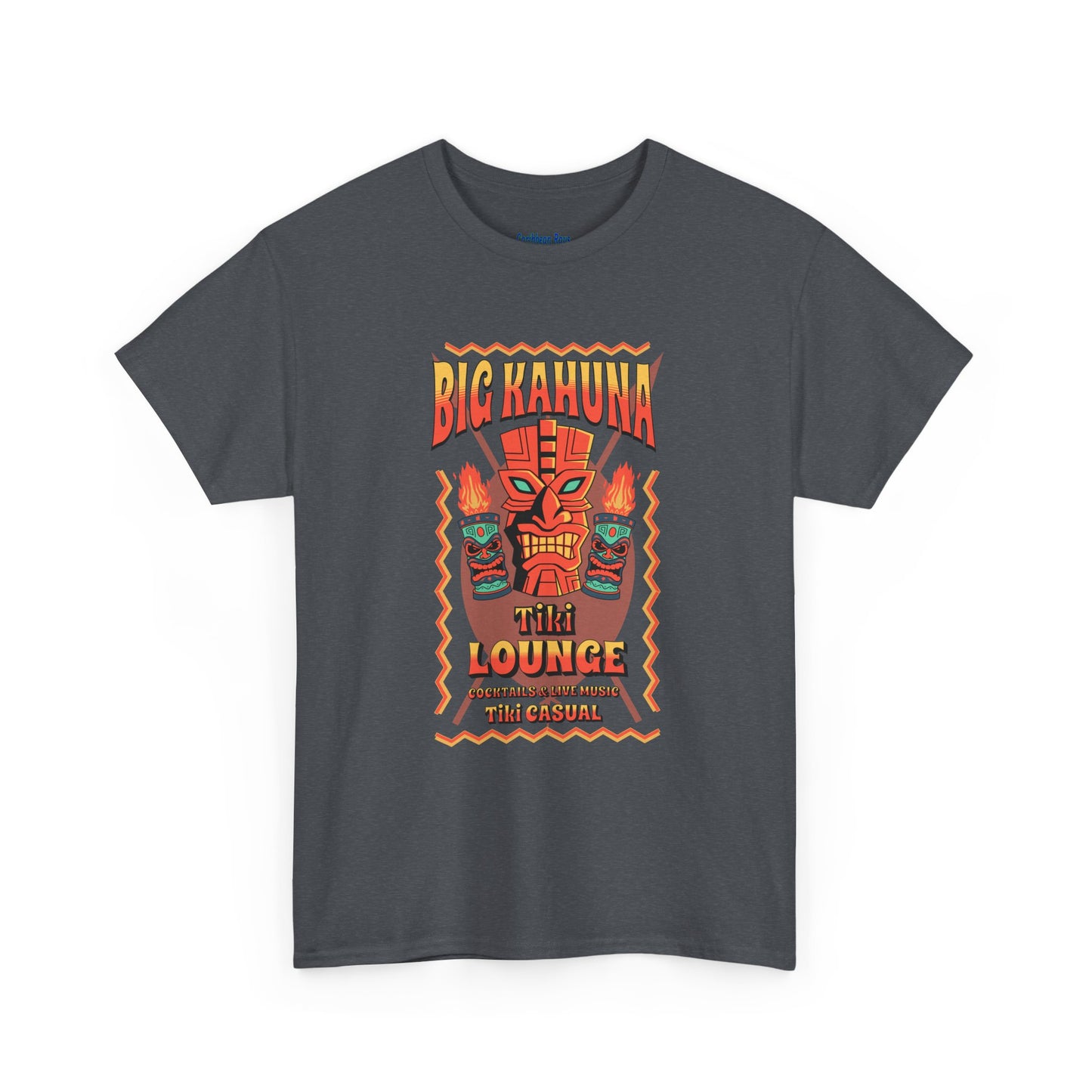 Big Kahuna Tiki Lounge Tee – Heavy Cotton Graphic Unisex T-Shirt, Caribbean Rays