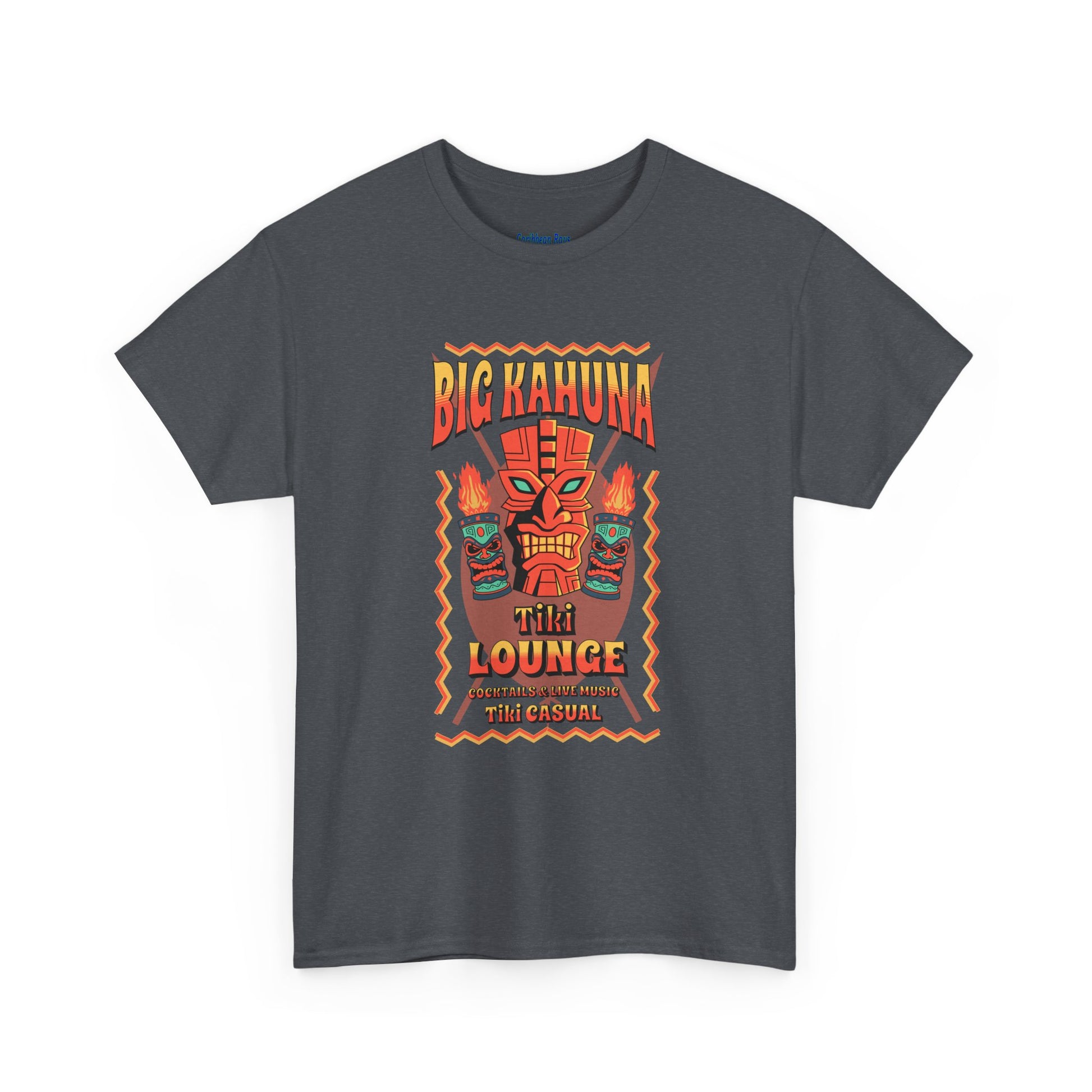 Big Kahuna Tiki Lounge Tee – Heavy Cotton Graphic Unisex T-Shirt, Caribbean Rays