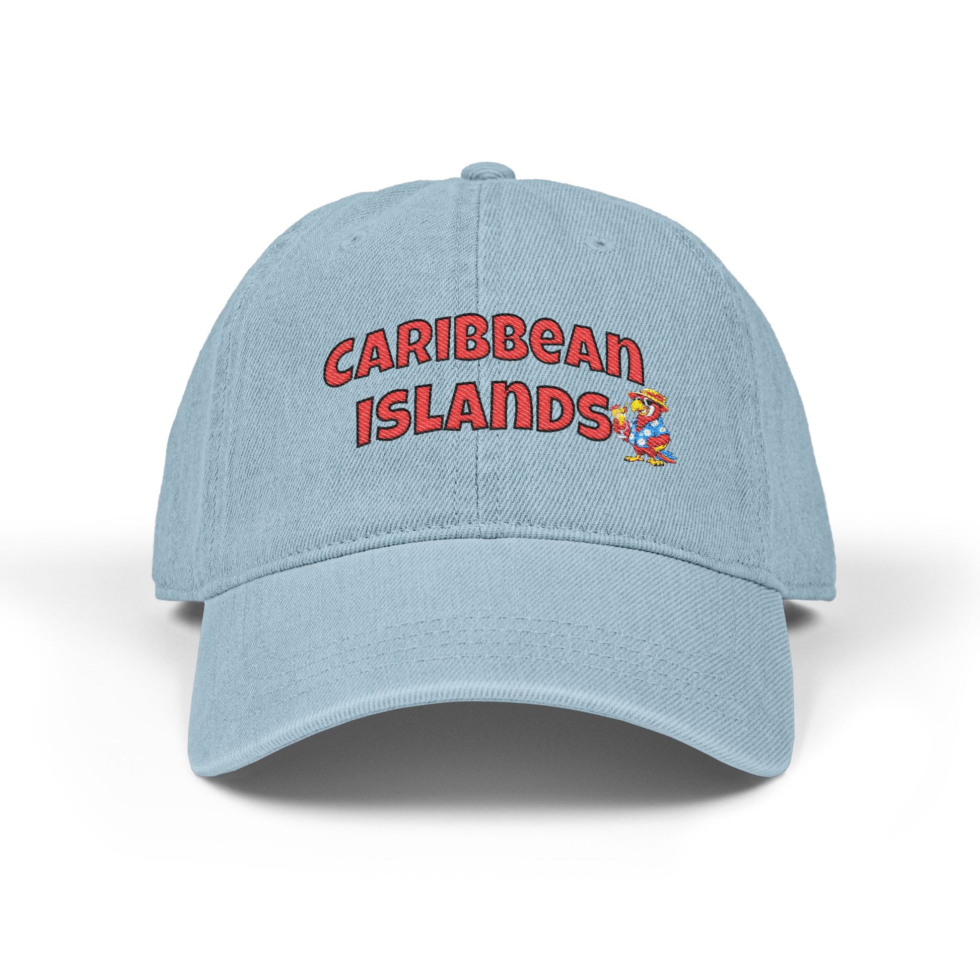 Light blue cap with 'Caribbean Islands' text and logo on a white background