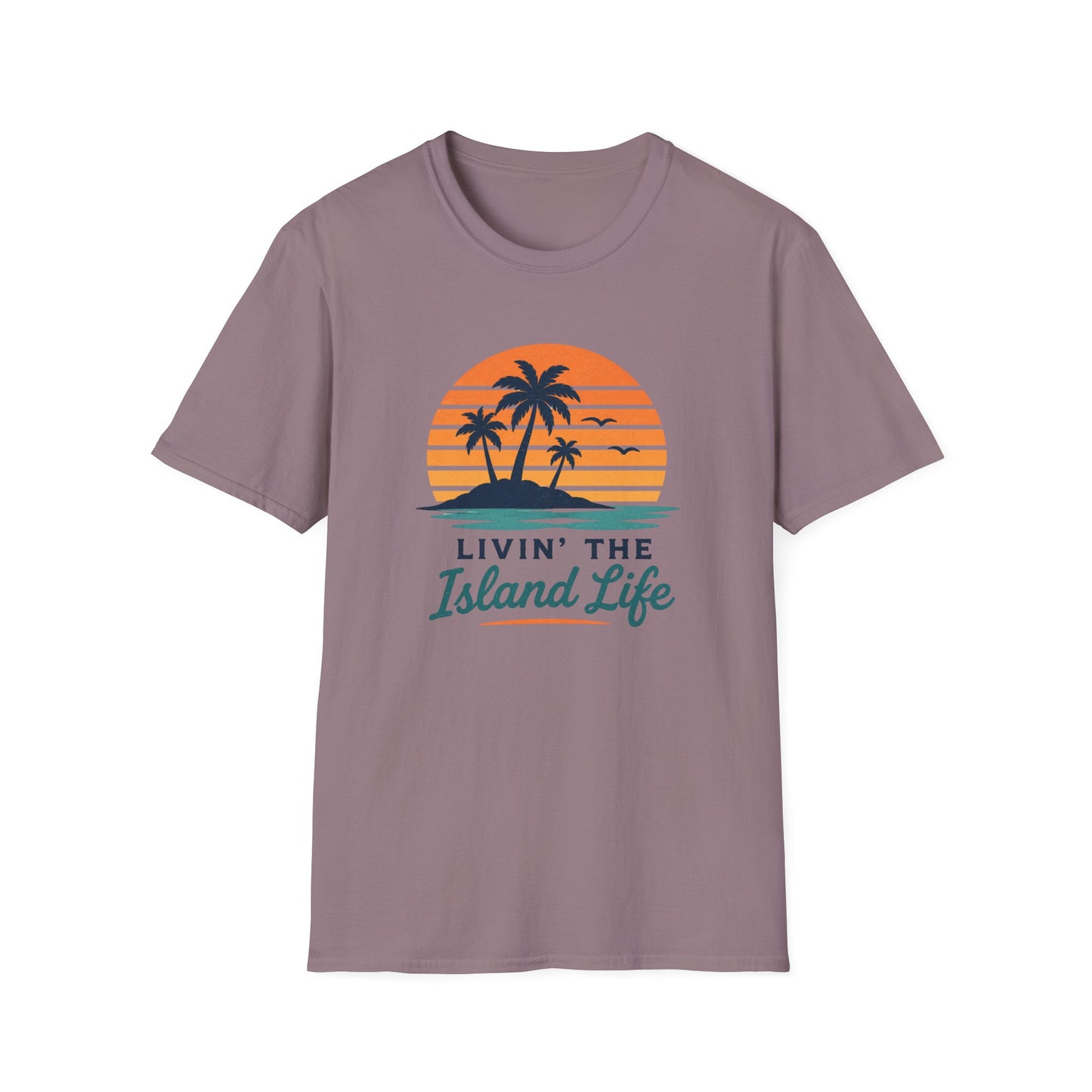 Island Life T-Shirt — "Livin' The Island Life" Retro Palm Sunset Tee