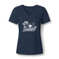 Sunset Palm V-Neck Tee – Women’s Beach Sunset Graphic Shirt