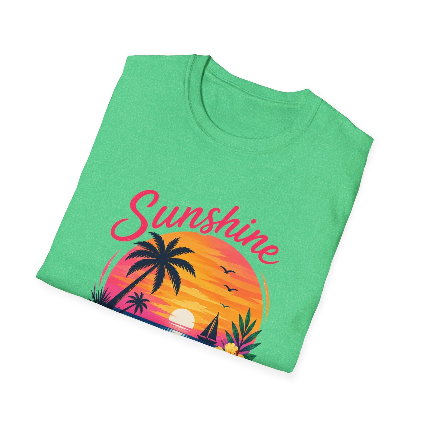 Sunshine and Sea T-Shirt — Tropical Palm Beach Sunset Tee