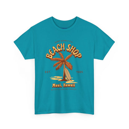 Vintage Beach Shop Style Tee, Unisex Cotton T-Shirt on Caribbean Rays