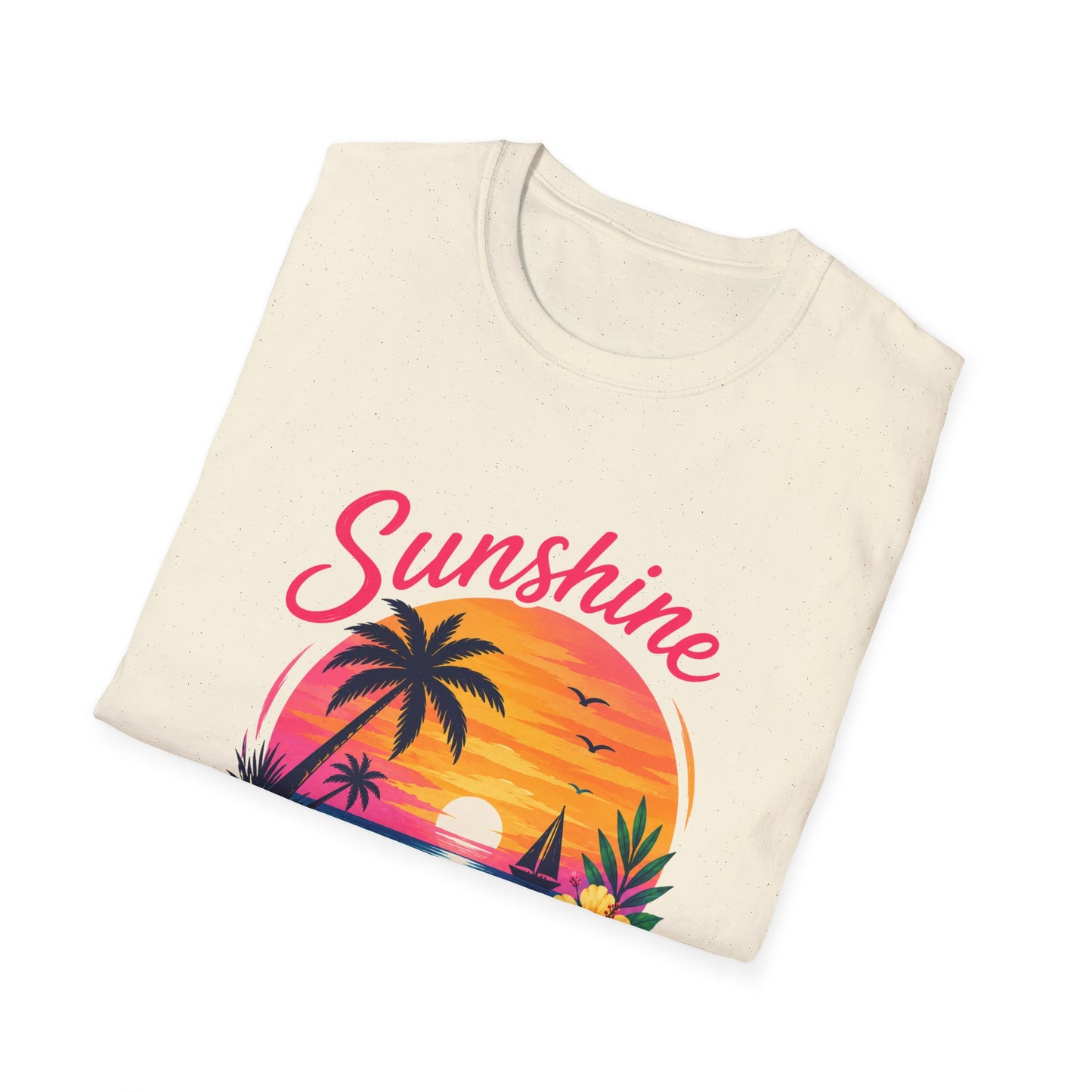 Sunshine and Sea T-Shirt — Tropical Palm Beach Sunset Tee