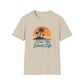 Island Life T-Shirt — "Livin' The Island Life" Retro Palm Sunset Tee