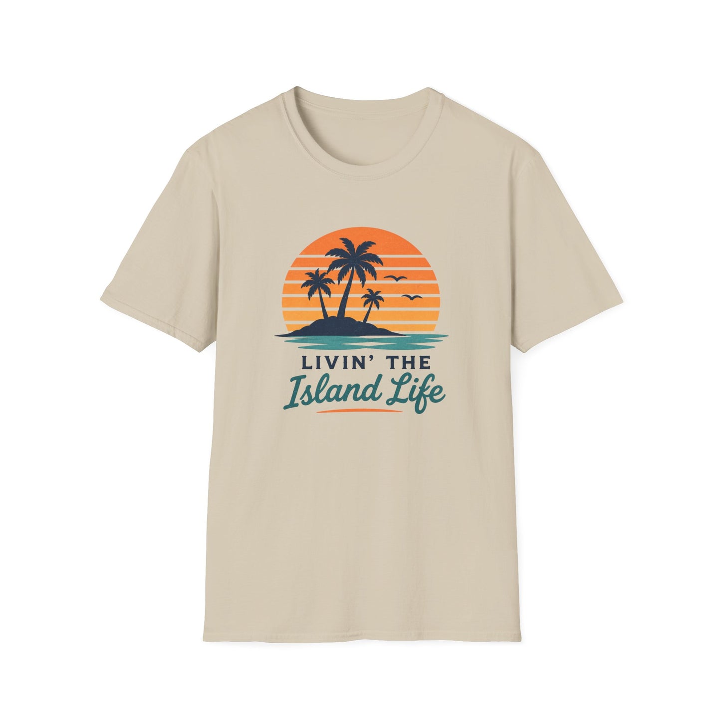 Island Life T-Shirt — "Livin' The Island Life" Retro Palm Sunset Tee