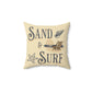 Tan Sand & Surf Spun Polyester Square Pillow on Caribbean Rays