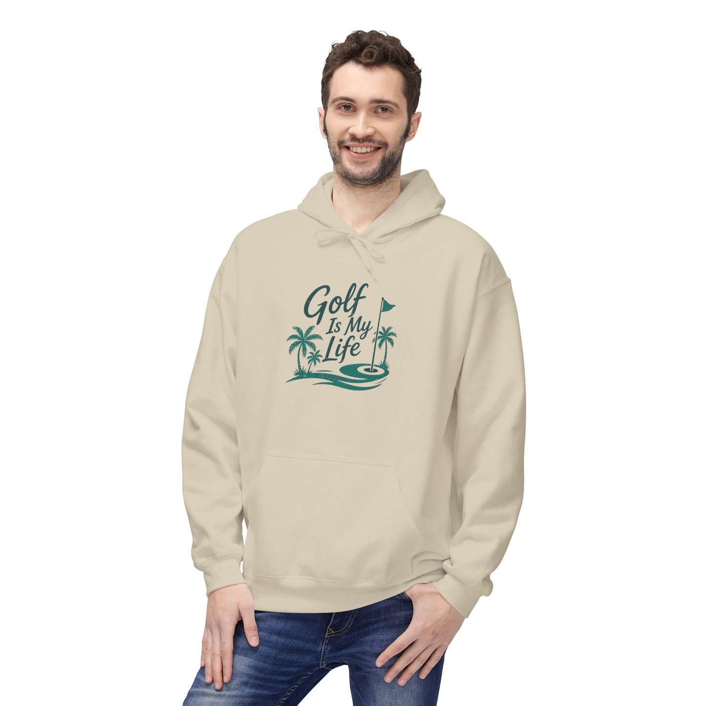 Golf Is My Life Hoodie — Tropical Palm Golf Pullover