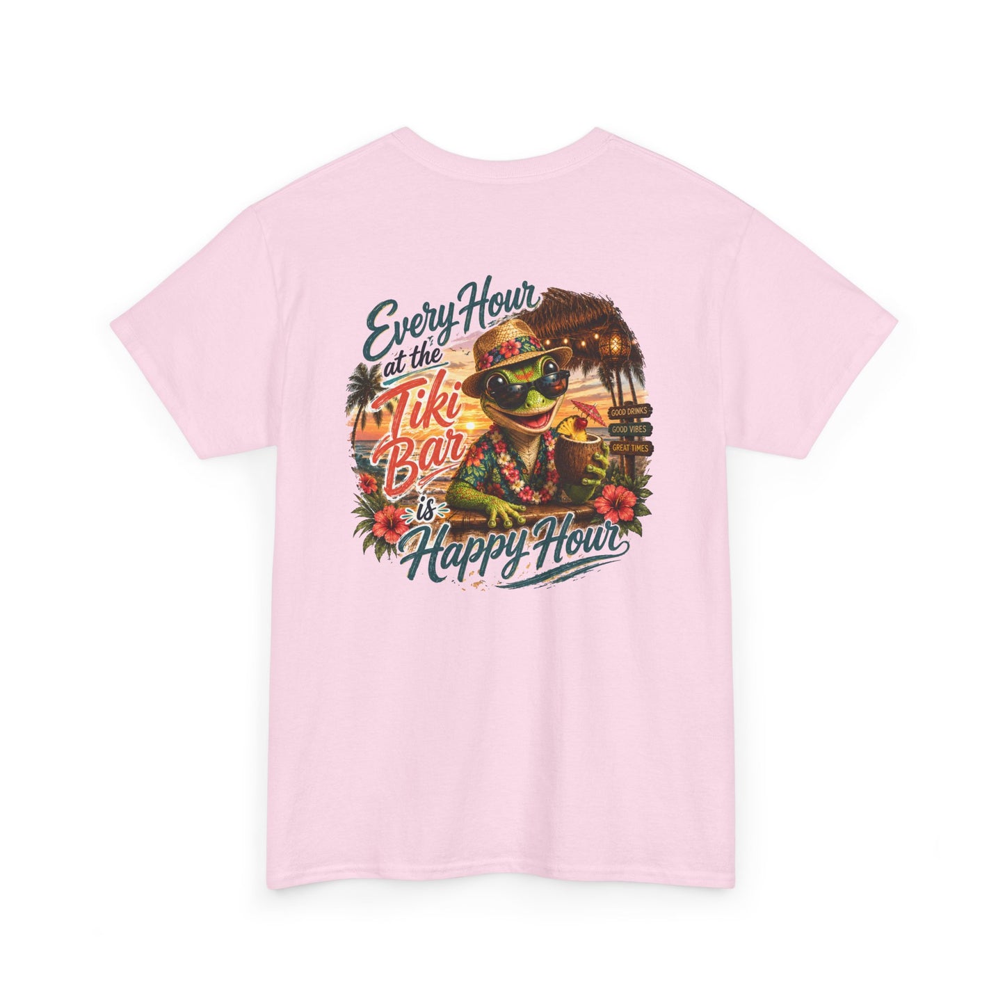 T-Shirt - "Every Hour at the Tiki Bar is Happy Hour" Vintage Tropical Tee