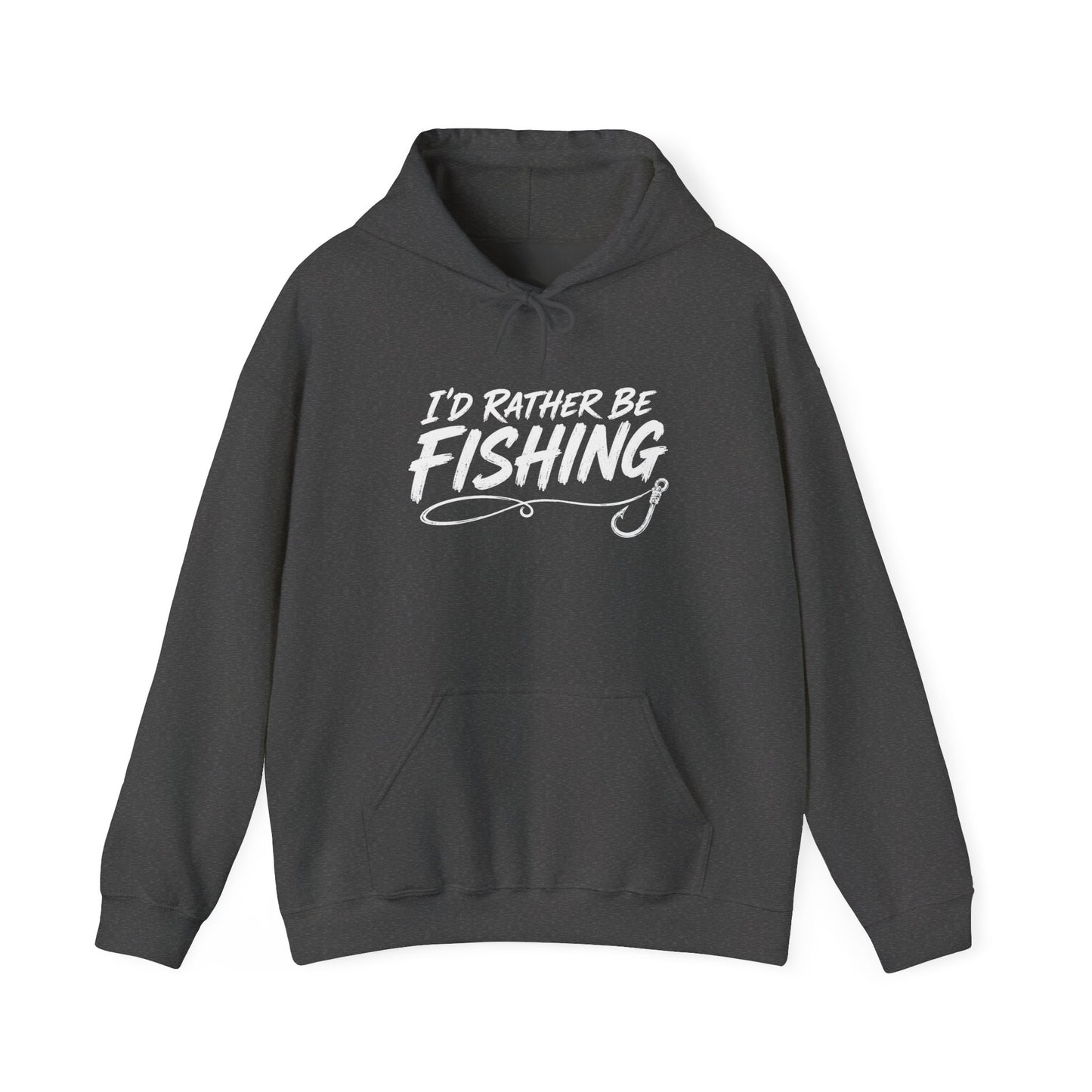 Fishing Hoodie – "I'd Rather Be Fishing" Graphic Pullover for Anglers