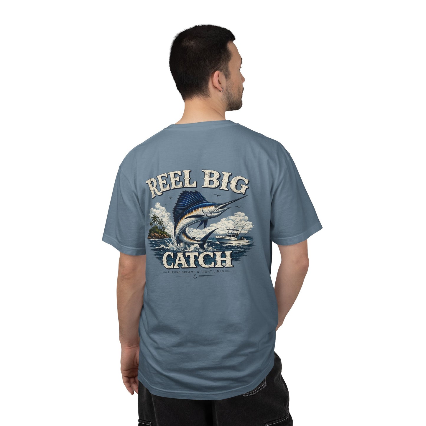 Reel Big Catch Fishing T-Shirt — Sailfish Offshore Angler Tee