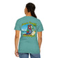 T-Shirt — "Living in Paradise and Loving It" Tropical Parrot Beach Tee