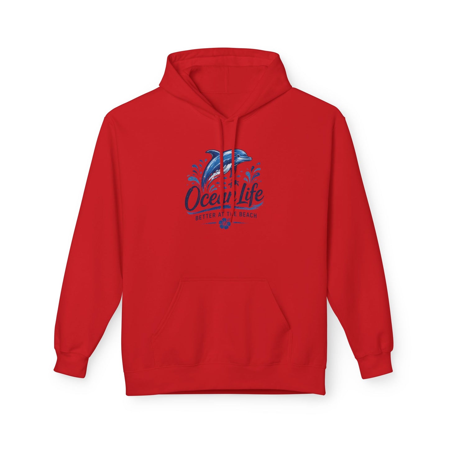 Ocean Life Hoodie - Beach Vibes Dolphin Surf Graphic