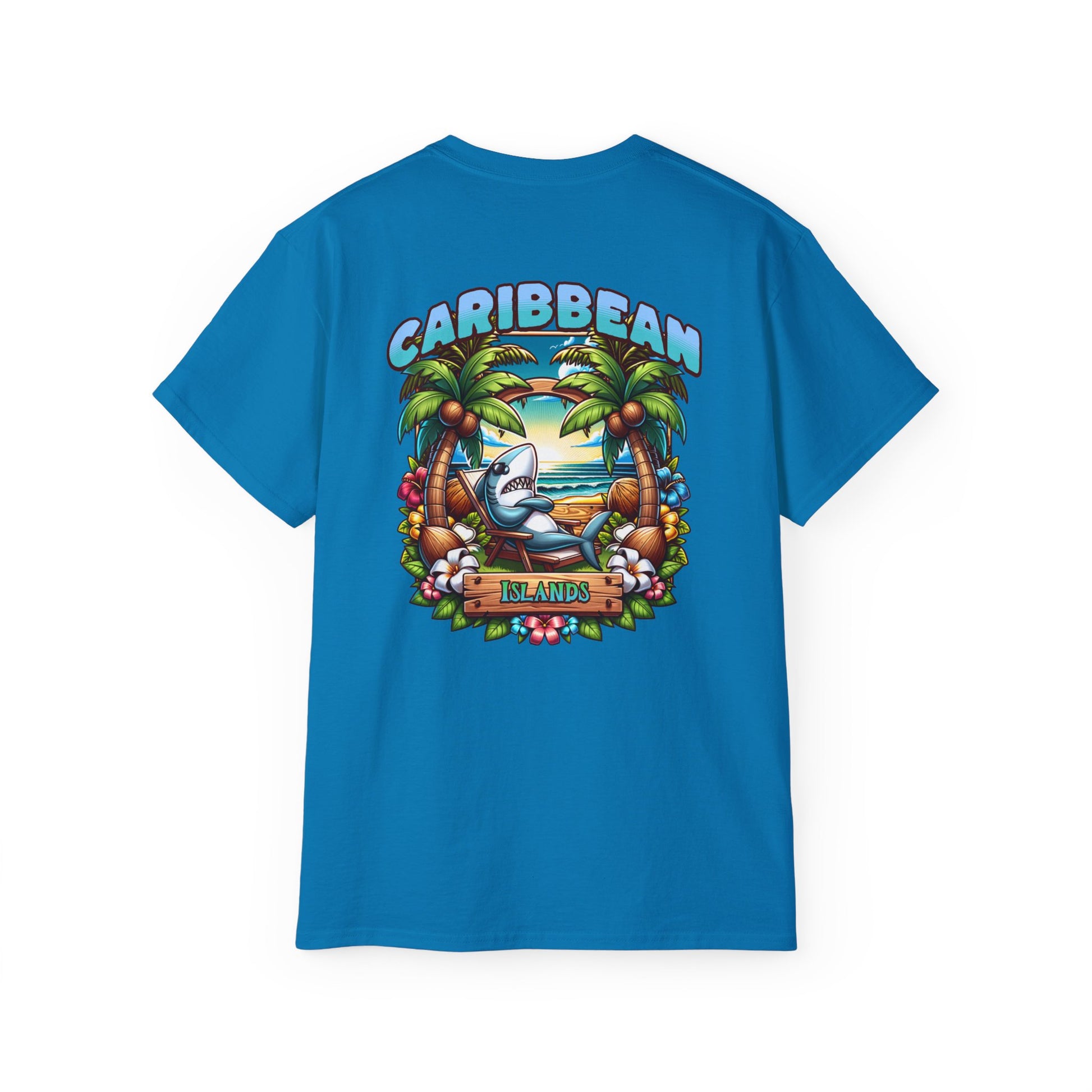 Tiki Beach Collection Caribbean Islands Unisex Ultra Cotton Tee on Caribbean Rays