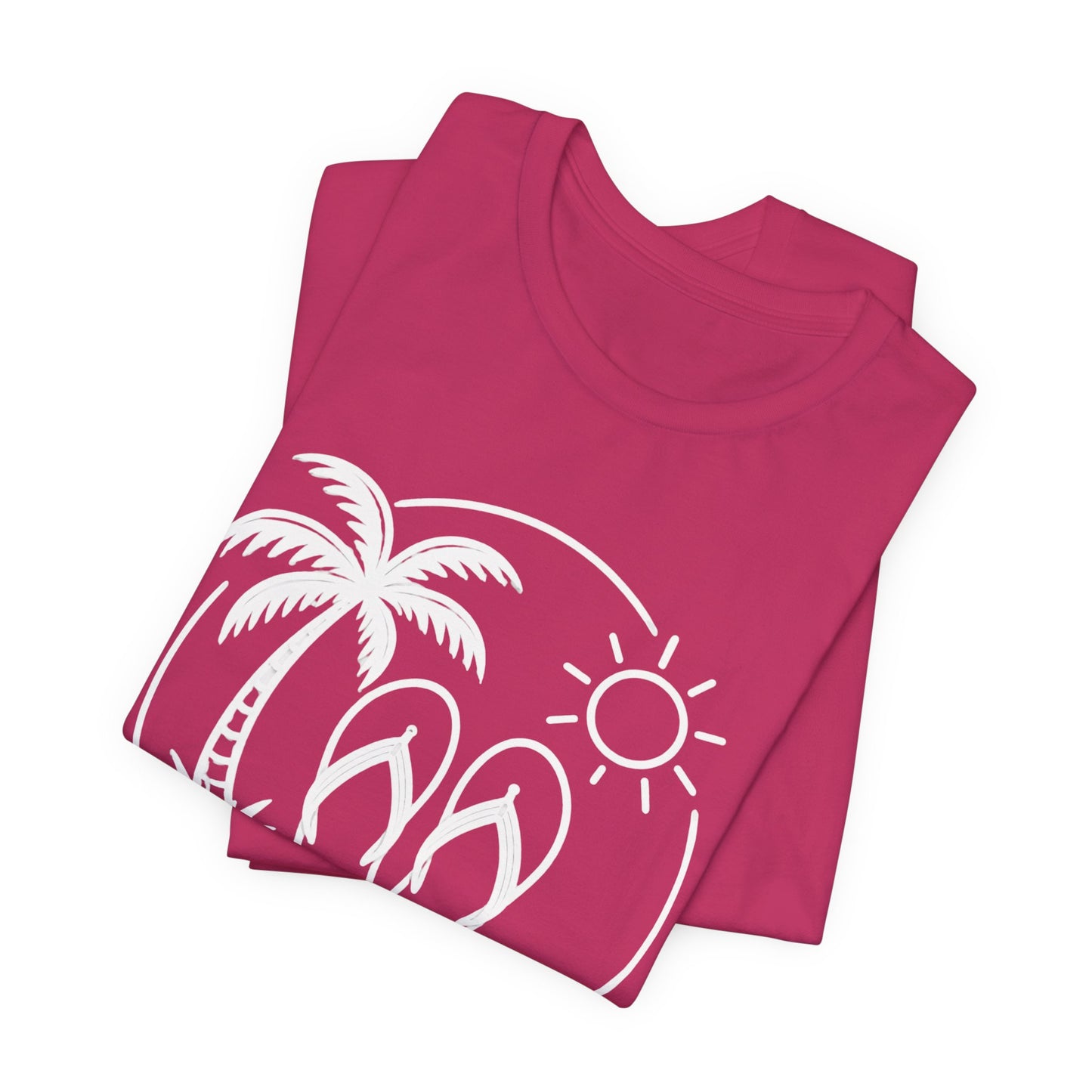 Beach Flip Flop Palm Circle Graphic Tee