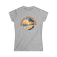 Gray t-shirt with 'Island Beach Girl' graphic design on a white background