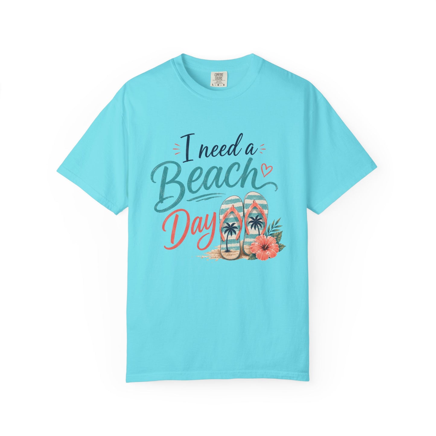 I Need a Beach Day T-Shirt – Women’s Summer Flip Flop Tropical Tee