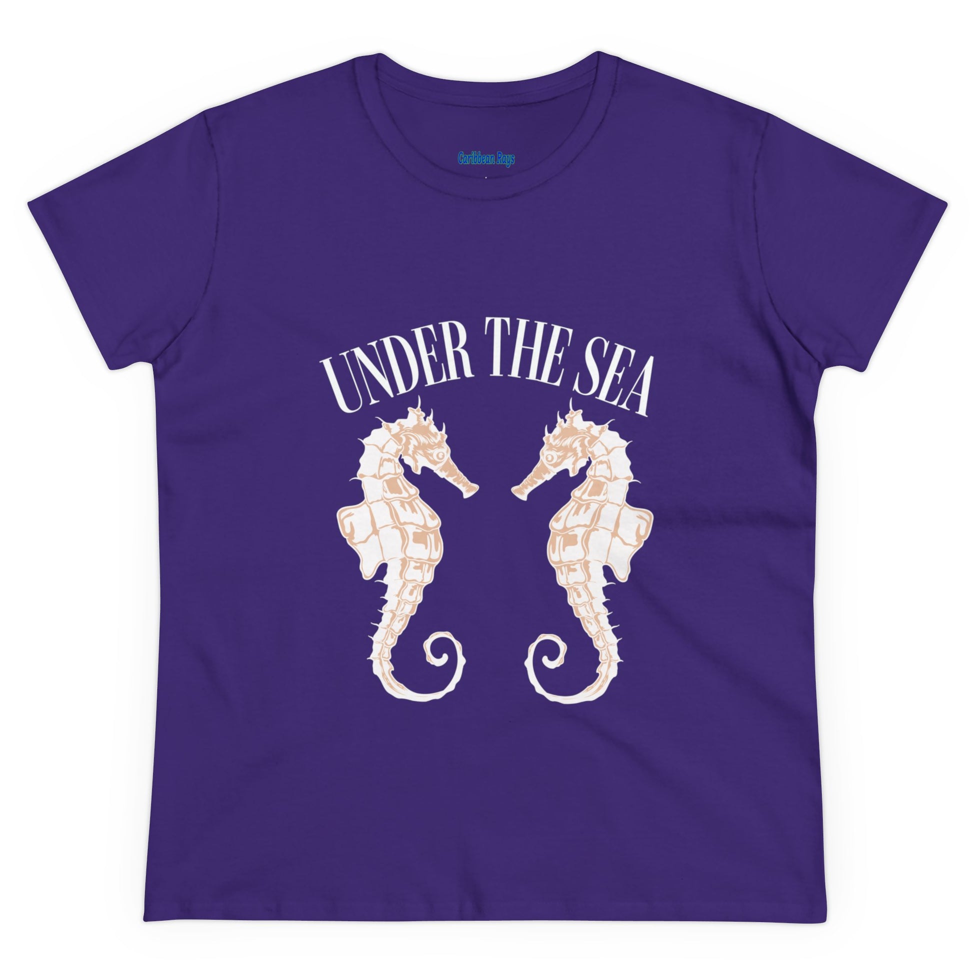 Under The Sea Seahorse Women's Midweight Cotton Tee at Caribbean Rays