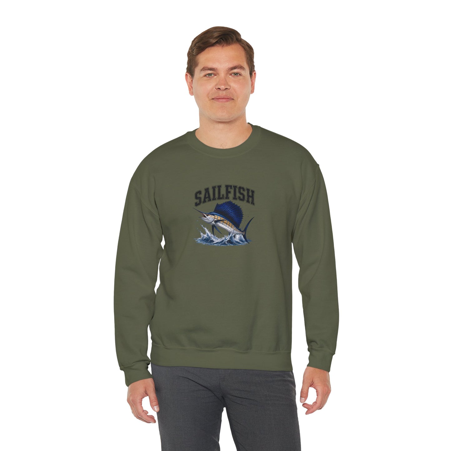 Sailfish Graphic Sweatshirt – Vintage Marlin Fishing Crewneck