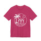 Beach Flip Flop Palm Circle Graphic Tee
