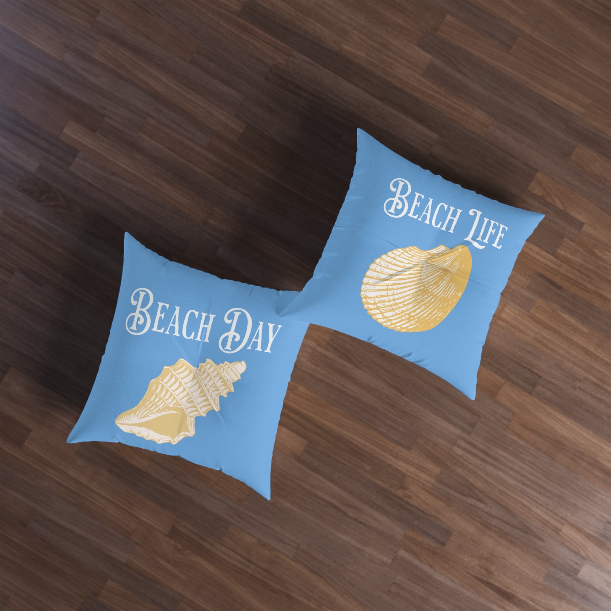 Beach Day Tufted Floor Pillow, Square on Caribbean Rays