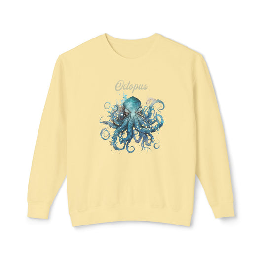 Beach Club Octopus Unisex Lightweight Crewneck Sweatshirt - Octopus Design by Caribbean Rays