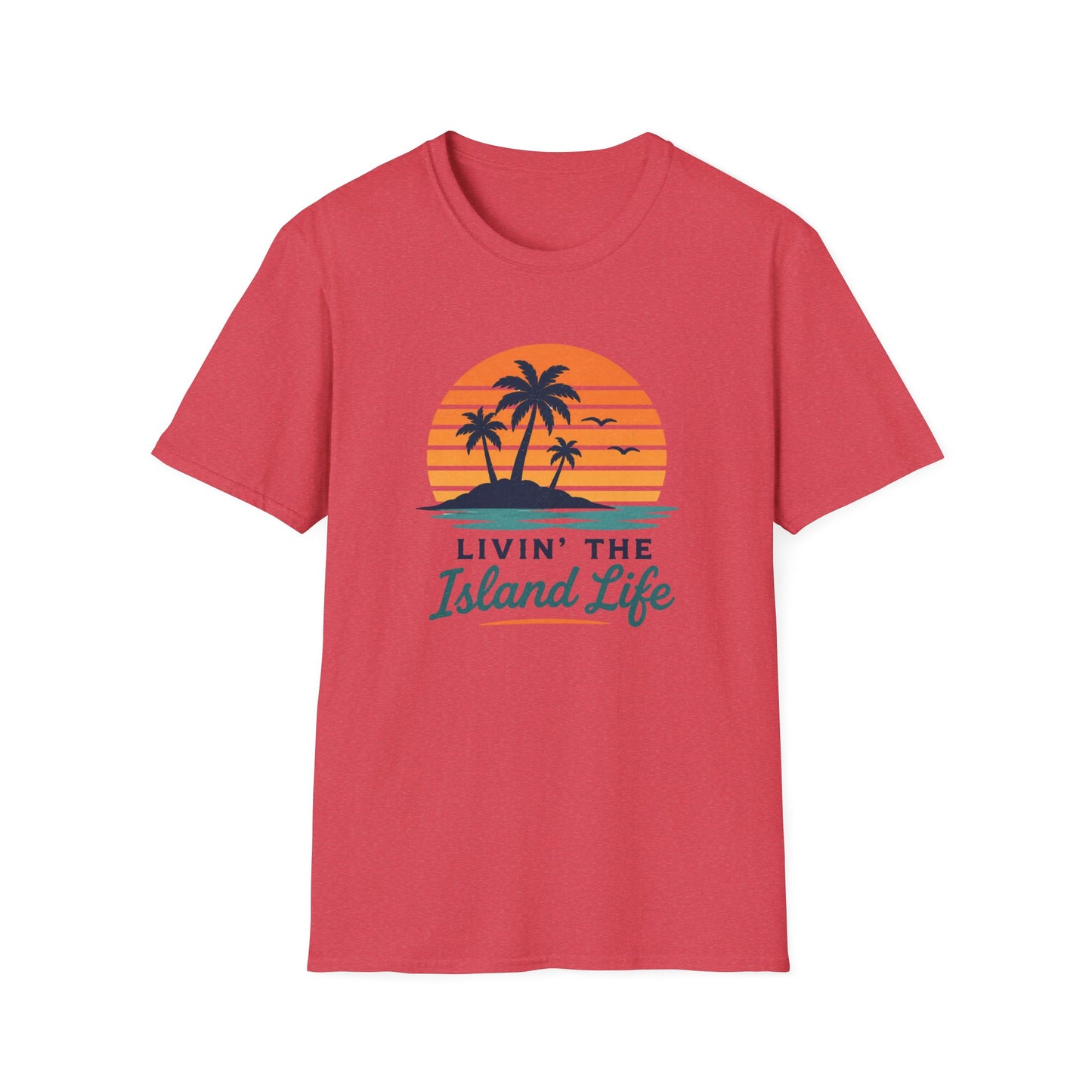 Island Life T-Shirt — "Livin' The Island Life" Retro Palm Sunset Tee