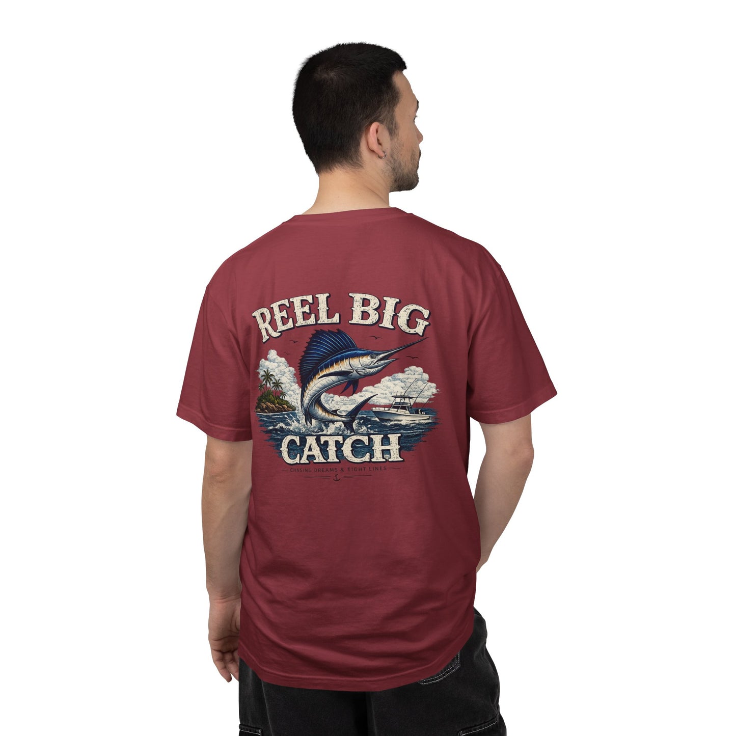 Reel Big Catch Fishing T-Shirt — Sailfish Offshore Angler Tee