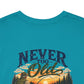 T-Shirt — "Never Too Old to Fish" Fishing Tee (Sunset Lake Design)