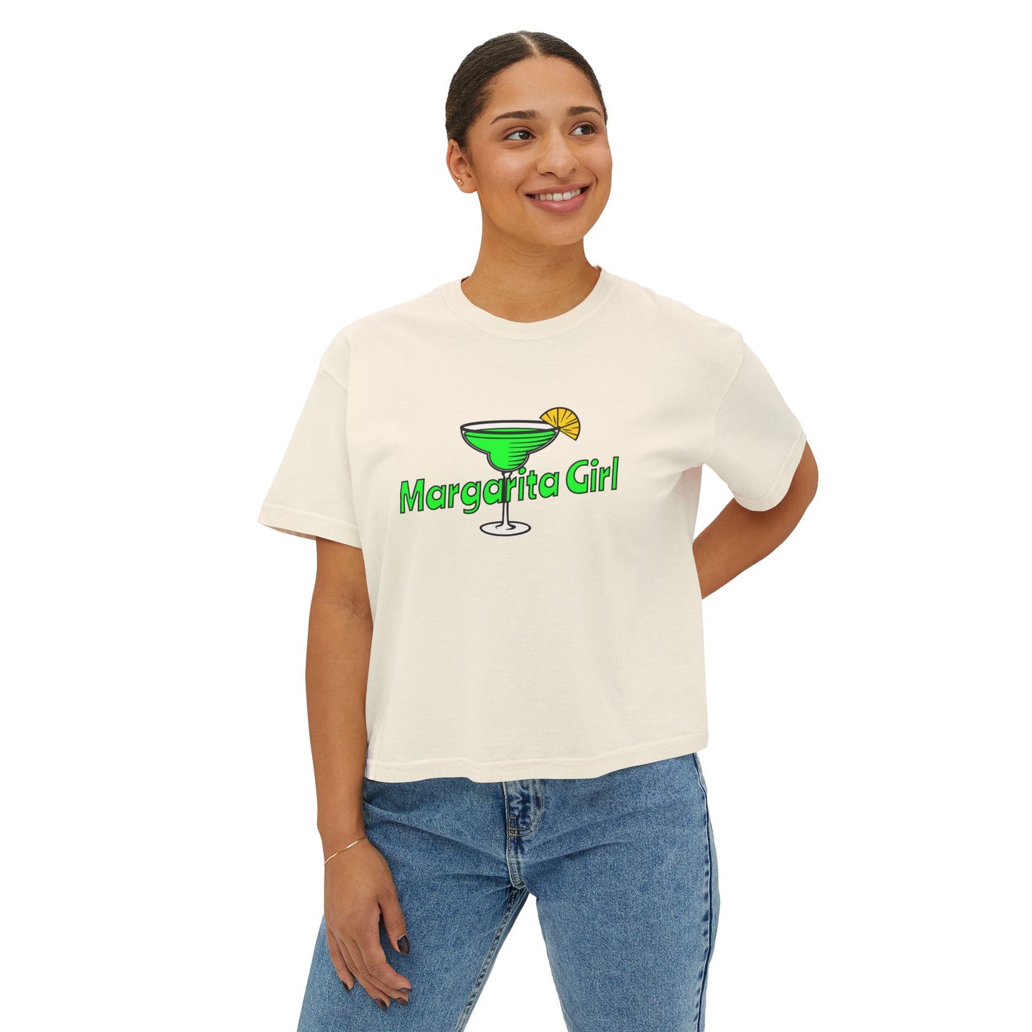 Margarita Girl Boxy Tee — Women's Cocktail Graphic T-Shirt