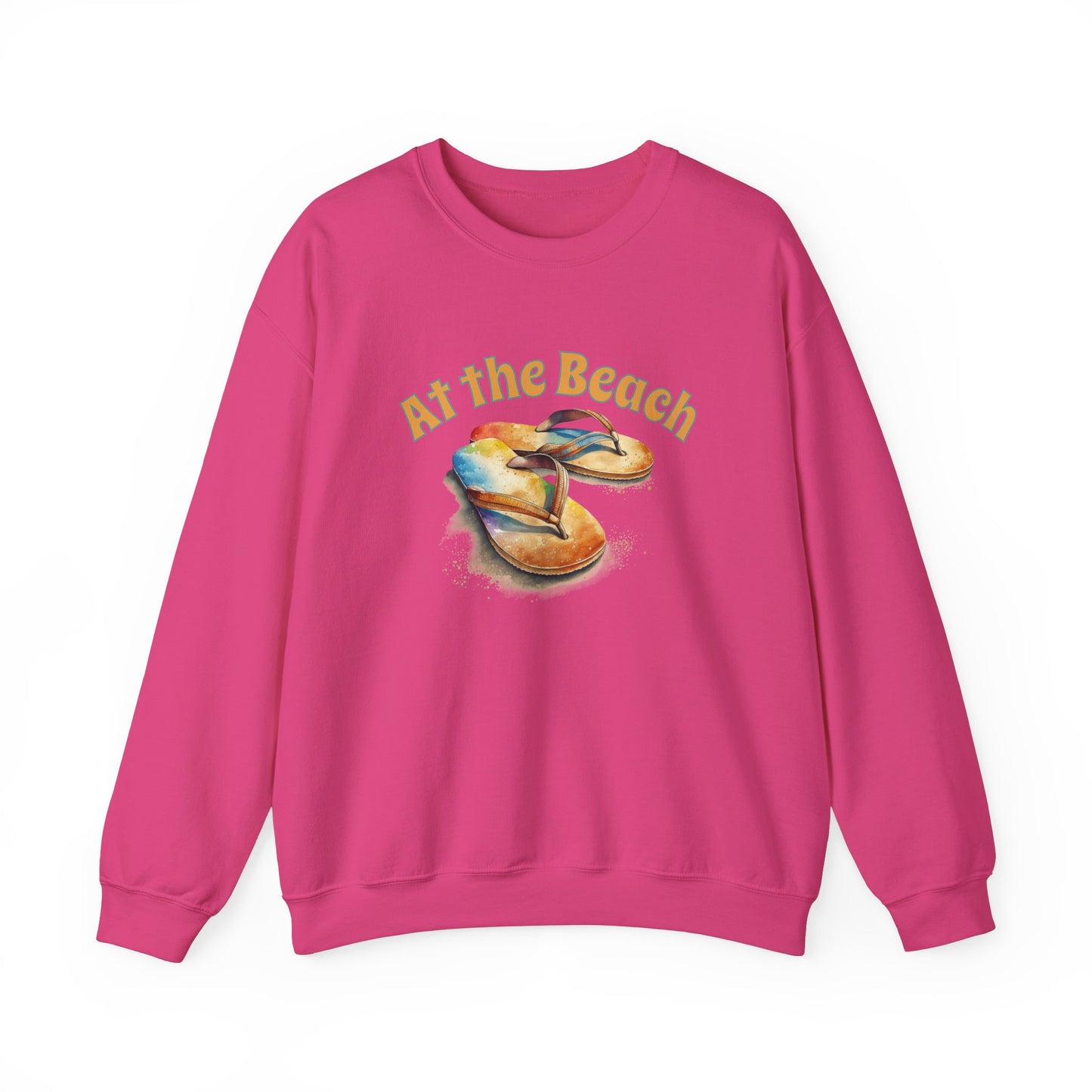 At the Beach Flip Flop Unisex Sweatshirt - "At the Beach" Flip Flop Design -Caribbean Rays