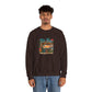 Tiki Bar Crewneck Sweatshirt — Retro Tropical Sunset Design